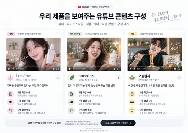 뷰티·생활·식품 유튜브 콘텐츠 구성 종합 예시