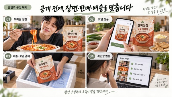 촬영할 장면·상품 확인·배송 준비·반응 점검을 연결한 먹방 진행 준비